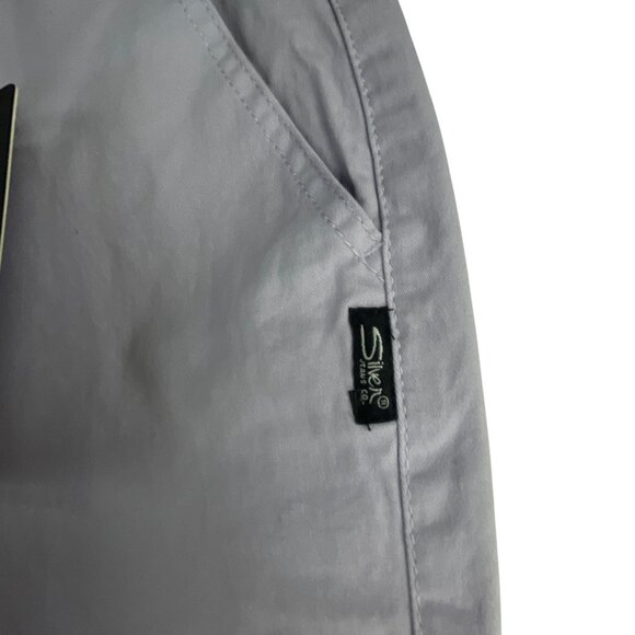 Silver Jeans Co. Womens Classic Fit Mid-Rise Shorts Sz 6 Light Gray Cotton Blend - Picture 3 of 7